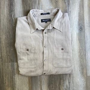 Brandini Men's Long Sleeve Faux Suede Shirt Size XXL